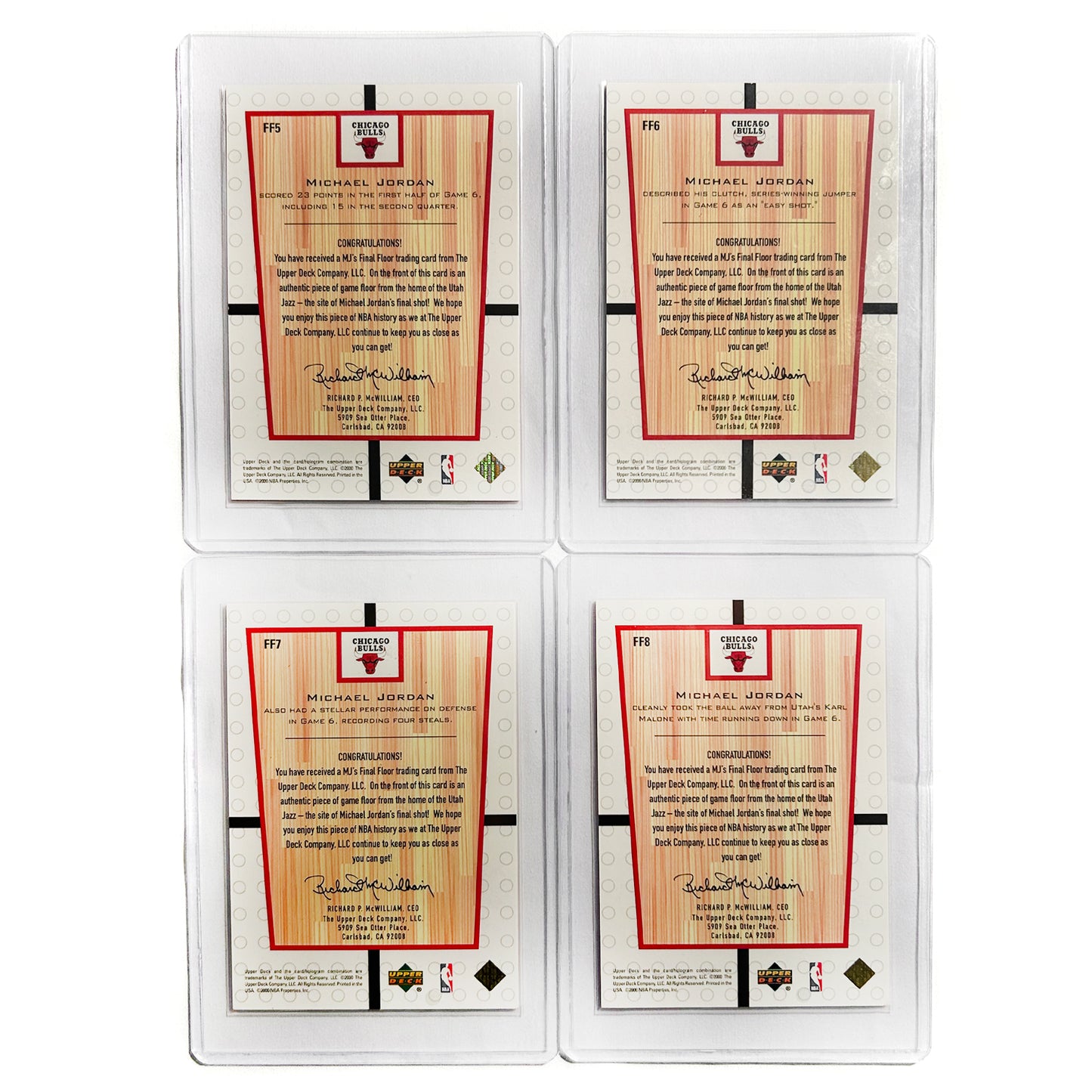 1999-00 Upper Deck "MJ's Final Floor" Michael Jordan Complete Set