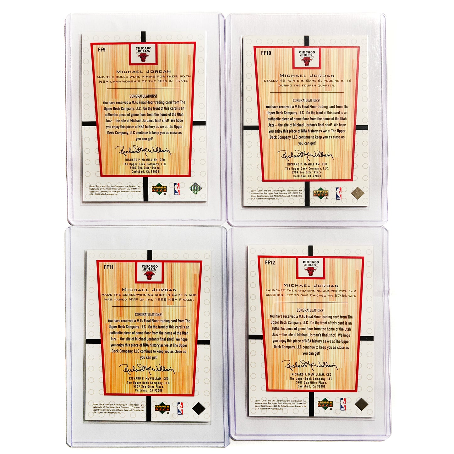 1999-00 Upper Deck "MJ's Final Floor" Michael Jordan Complete Set